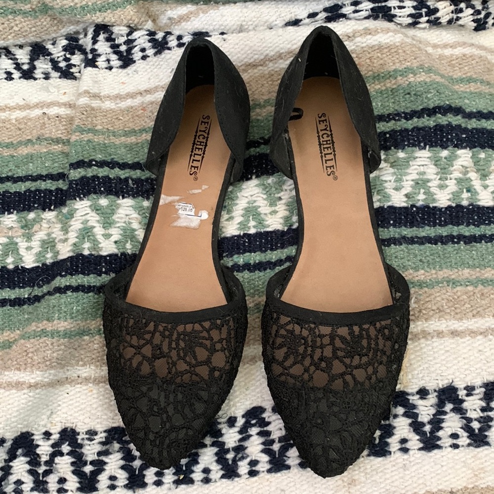 Black Lace Flats